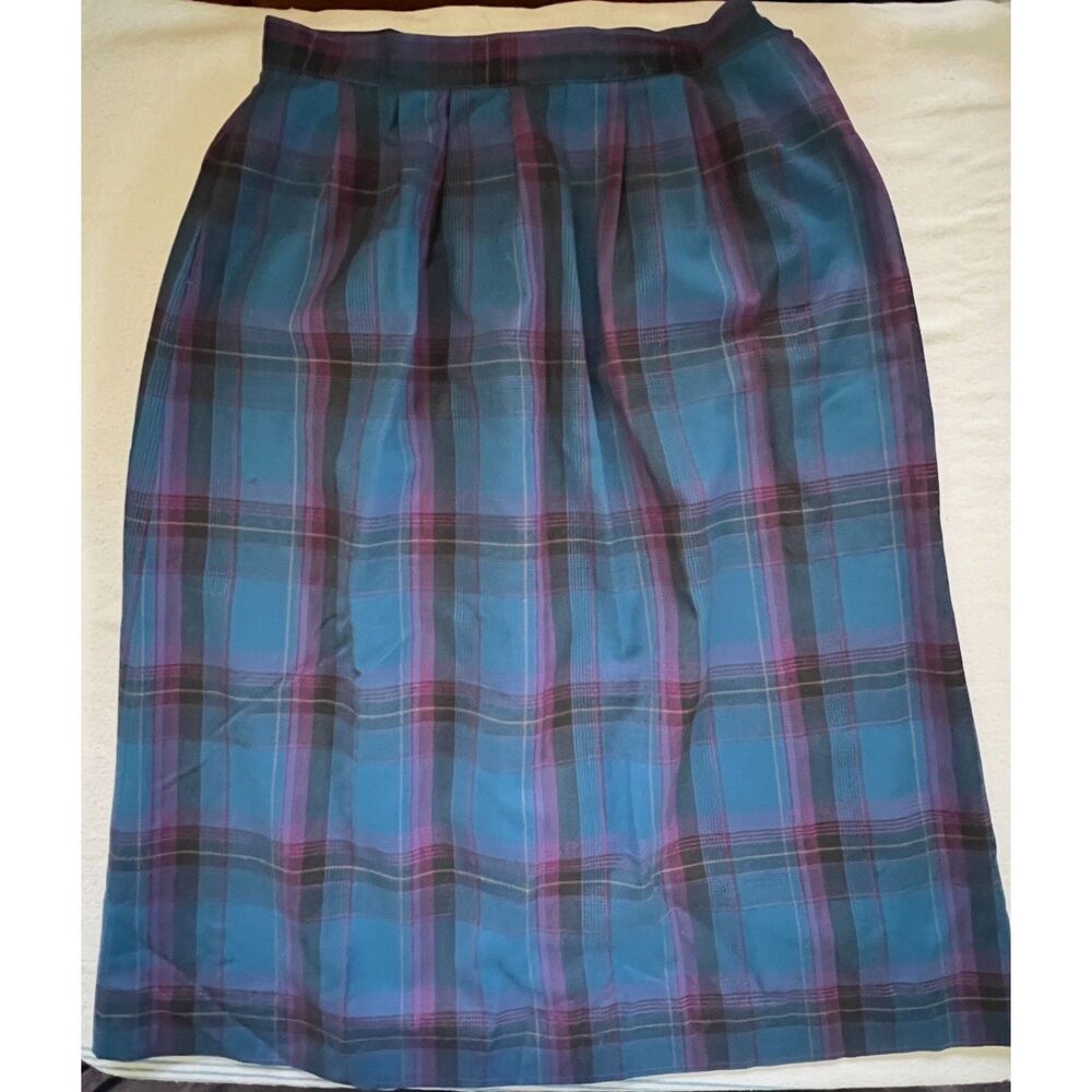 Vintage Pendleton Wool Plaid Pleated Skirt Size 12
